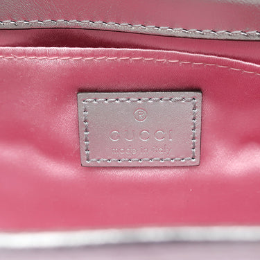グッチ GUCCI ホースビット チェーン ミディアム 764255 ピンクオーロラ レザー ショルダーバッグ シルバー金具