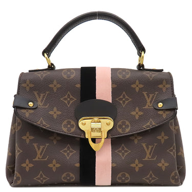 ルイヴィトン LOUIS VUITTON ジョルジュBB M53867 ノワール×ローズプードル モノグラムキャンバス 2WAYバッグ ゴールド金具 茶 黒 ピンク ライン ショルダー