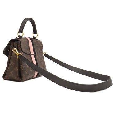 ルイヴィトン LOUIS VUITTON ジョルジュBB M53867 ノワール×ローズプードル モノグラムキャンバス 2WAYバッグ ゴールド金具 茶 黒 ピンク ライン ショルダー