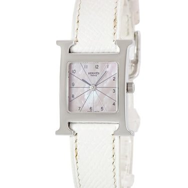 腕時計 エルメス HERMES Hウォッチ PM HH1.210 クオーツ レディース ブラック シェル アラビア スクエア H型