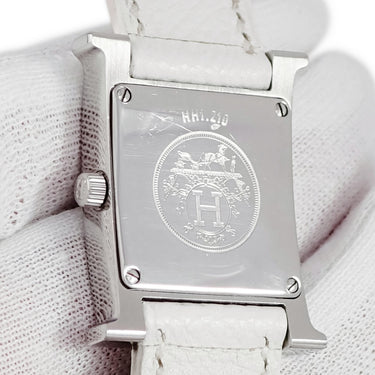 腕時計 エルメス HERMES Hウォッチ PM HH1.210 クオーツ レディース ブラック シェル アラビア スクエア H型