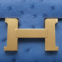 エルメス HERMES コンスタンス3 ミニ ブルーブルーエ オーストリッチ ショルダーバッグ ゴールド金具 青