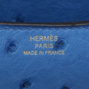 エルメス HERMES コンスタンス3 ミニ ブルーブルーエ オーストリッチ ショルダーバッグ ゴールド金具 青