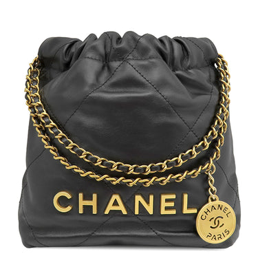 シャネル CHANEL CHANEL 22 ミニ ハンドバッグ AS3980B1905994305 ブラック カーフ シャイニー カーフスキン 2WAYバッグ ヴィンテージ金具