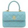 シャネル CHANEL トレンディCC ミニ トップハンドル AS4654 ライトブルー ラムスキン ショルダーバッグ ゴールド金具 水色 ココマーク
