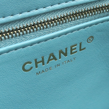 シャネル CHANEL トレンディCC ミニ トップハンドル AS4654 ライトブルー ラムスキン ショルダーバッグ ゴールド金具 水色 ココマーク
