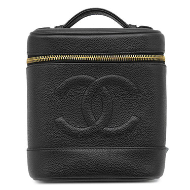 シャネル CHANEL ココマーク ミニ バニティ A01998 ブラック キャビアスキン ハンドバッグ ゴールド金具 ヴァニティ