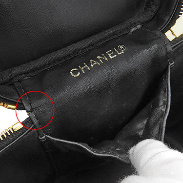 シャネル CHANEL ココマーク ミニ バニティ A01998 ブラック キャビアスキン ハンドバッグ ゴールド金具 ヴァニティ
