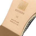 エルメス HERMES グァパ エスパドリーユ 231140Z ブルーブリュット×マリン デニム ロープ #35 靴 フラットシューズ アンクルリボン スリッポン