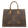 ルイヴィトン LOUIS VUITTON オンザゴー MM M45321 モノグラム モノグラムキャンバス モノグラムリバースキャンバス トートバッグ ゴールド金具 茶 ハンドバッグ
