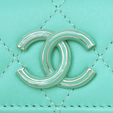 シャネル CHANEL ミニミニマトラッセ AP3708 ライトブルー ラムスキン ショルダーバッグ シルバー金具 水色 ポシェット