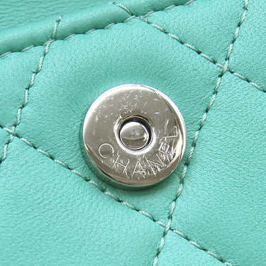 シャネル CHANEL ミニミニマトラッセ AP3708 ライトブルー ラムスキン ショルダーバッグ シルバー金具 水色 ポシェット