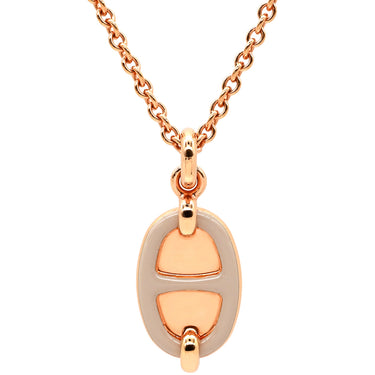 エルメス HERMES ミニマイヨン PM ペンダント マロングラッセ GP エナメル ネックレス ローズゴールド金具 PG金具 シェーヌダンクルモチーフ 新品 未使用