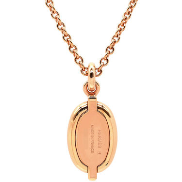 エルメス HERMES ミニマイヨン PM ペンダント マロングラッセ GP エナメル ネックレス ローズゴールド金具 PG金具 シェーヌダンクルモチーフ 新品 未使用