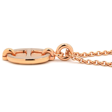 エルメス HERMES ミニマイヨン PM ペンダント マロングラッセ GP エナメル ネックレス ローズゴールド金具 PG金具 シェーヌダンクルモチーフ 新品 未使用