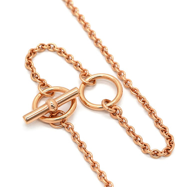 エルメス HERMES ミニマイヨン PM ペンダント マロングラッセ GP エナメル ネックレス ローズゴールド金具 PG金具 シェーヌダンクルモチーフ 新品 未使用