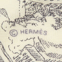 エルメス HERMES カレ140 カレジェアン キャラメル×ホワイト×グリアントラシト カシミヤ シルク ストール 【ラ シテ カヴァリエール】