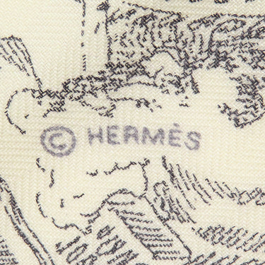 エルメス HERMES カレ140 カレジェアン キャラメル×ホワイト×グリアントラシト カシミヤ シルク ストール 【ラ シテ カヴァリエール】