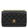シャネル CHANEL マトラッセ チェーン バッグ ブラック ラムスキン イミテーションパール チェーンウォレット ヴィンテージ金具 ココマーク パール