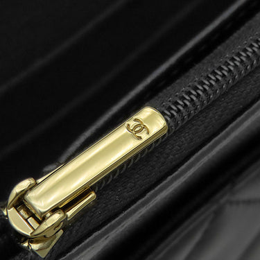 シャネル CHANEL マトラッセ チェーン バッグ ブラック ラムスキン イミテーションパール チェーンウォレット ヴィンテージ金具 ココマーク パール