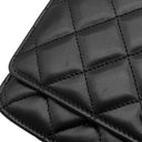 シャネル CHANEL マトラッセ チェーン バッグ ブラック ラムスキン イミテーションパール チェーンウォレット ヴィンテージ金具 ココマーク パール