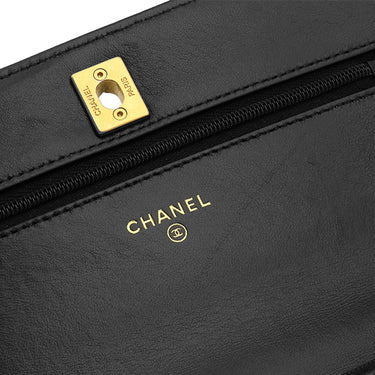 シャネル CHANEL マトラッセ チェーン バッグ ブラック ラムスキン イミテーションパール チェーンウォレット ヴィンテージ金具 ココマーク パール