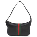 グッチ GUCCI ルネッタ スモール クロスボディバッグ 863406 ブラック レザー ソフトレザー ショルダーバッグ シルバー金具 黒 ウェブストライプ ヴィンテージ風