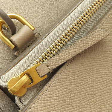 セリーヌ CELINE ベルトバッグ マイクロ ベージュ レザー 2WAYバッグ ゴールド金具 ハンドバッグ ショルダーバッグ