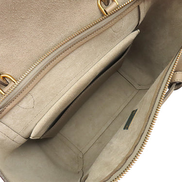 セリーヌ CELINE ベルトバッグ マイクロ ベージュ レザー 2WAYバッグ ゴールド金具 ハンドバッグ ショルダーバッグ