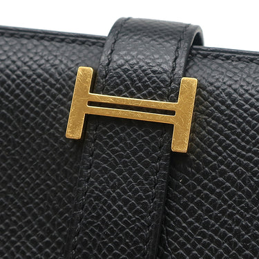 エルメス HERMES ベアンスフレ ブラック ヴォーエプソン 長財布 ゴールド金具 黒 2024年製