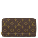 ルイヴィトン LOUIS VUITTON ジッピー ウォレット M41895 フューシャ モノグラムキャンバス 長財布 ゴールド金具 茶 赤紫 ラウンドファスナー