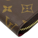 ルイヴィトン LOUIS VUITTON ジッピー ウォレット M41895 フューシャ モノグラムキャンバス 長財布 ゴールド金具 茶 赤紫 ラウンドファスナー