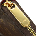 ルイヴィトン LOUIS VUITTON ジッピー ウォレット M41895 フューシャ モノグラムキャンバス 長財布 ゴールド金具 茶 赤紫 ラウンドファスナー