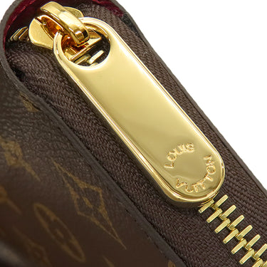 ルイヴィトン LOUIS VUITTON ジッピー ウォレット M41895 フューシャ モノグラムキャンバス 長財布 ゴールド金具 茶 赤紫 ラウンドファスナー