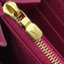 ルイヴィトン LOUIS VUITTON ジッピー ウォレット M41895 フューシャ モノグラムキャンバス 長財布 ゴールド金具 茶 赤紫 ラウンドファスナー