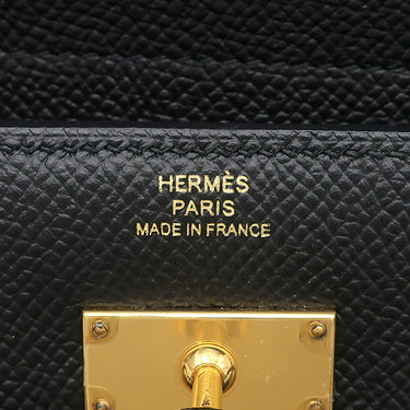 エルメス HERMES ケリーウォレット ミディアム ブラック ヴォーエプソン 三つ折り財布 ゴールド金具