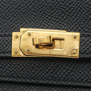 エルメス HERMES ケリーウォレット ミディアム ブラック ヴォーエプソン 三つ折り財布 ゴールド金具