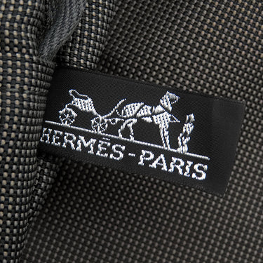 エルメス HERMES エールライントート MM グレー キャンバス トートバッグ シルバー金具 鍵 カデナ欠品