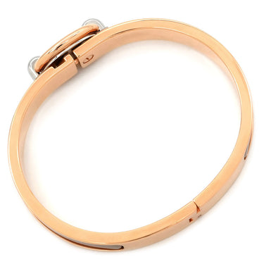 エルメス HERMES ミニクリック PM シェーヌダンクル マロングラッセ×ローズゴールド GP エナメル バングル ピンクゴールド金具 バングル
