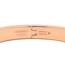 エルメス HERMES ミニクリック PM シェーヌダンクル マロングラッセ×ローズゴールド GP エナメル バングル ピンクゴールド金具 バングル