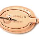 エルメス HERMES ミニマイヨン マロングラッセ×ローズゴールド GP エナメル ピアス ピンクゴールド シェーヌダンクル 茶 ベージュ
