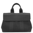 エルメス HERMES ヴァルパライソ PM ブラック トワルシェブロン スイフト ハンドバッグ シルバー金具 黒