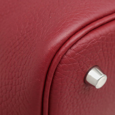 エルメス HERMES ピコタンロックMM 22 エクラ ルージュグレナ×ルージュピマン トリヨンクレマンス スイフト ハンドバッグ シルバー金具 バイカラー