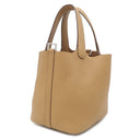 エルメス HERMES ピコタンロック 18 PM ビスキュイ トリヨンクレマンス ハンドバッグ シルバー金具 新品 未使用 薄茶 2025年製