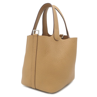 エルメス HERMES ピコタンロック 18 PM ビスキュイ トリヨンクレマンス ハンドバッグ シルバー金具 新品 未使用 薄茶 2025年製
