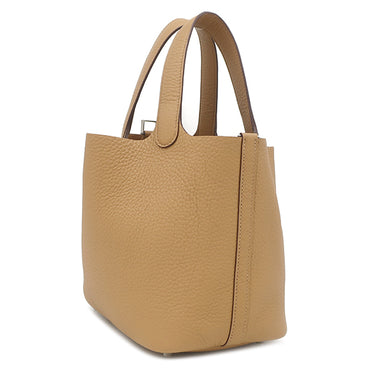 エルメス HERMES ピコタンロック 18 PM ビスキュイ トリヨンクレマンス ハンドバッグ シルバー金具 新品 未使用 薄茶 2025年製