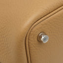エルメス HERMES ピコタンロック 18 PM ビスキュイ トリヨンクレマンス ハンドバッグ シルバー金具 新品 未使用 薄茶 2025年製