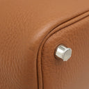 エルメス HERMES ピコタンロック 18 PM ゴールド トリヨンクレマンス ハンドバッグ シルバー金具 茶 2024年製