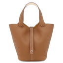 エルメス HERMES ピコタンロック 18 PM エクラ ゴールド×ナタ トリヨンクレマンス ハンドバッグ シルバー金具 未使用 茶 アイボリー 2025年製