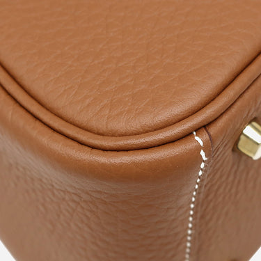 エルメス HERMES リンディ ミニ ゴールド トリヨンクレマンス ショルダーバッグ ゴールド金具 茶 ショルダー